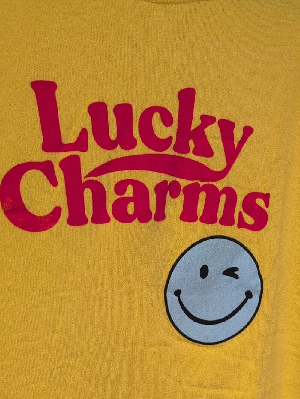 BUCKETLIST Oversized Sweatshirt with Pink 'Lucky Charms' and Blue Smiley NEW - Picture 6 of 7